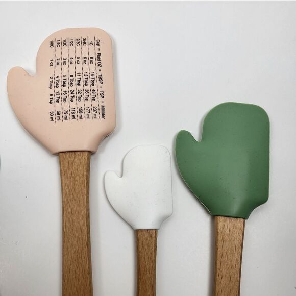 Holiday Silicone "Glove" CWC Spatula Set (5) - Turquoise, Green, Peach, White - Picture 5 of 8